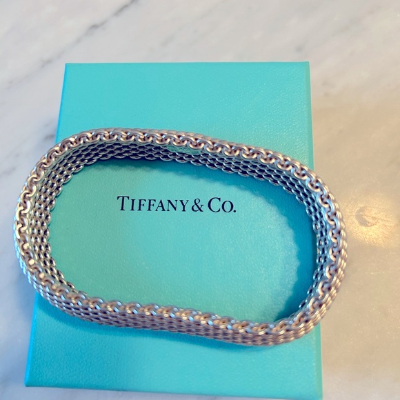 Tiffany & Co. Jewelry - Tiffany authentic mesh bangle bracelet with box and bag.